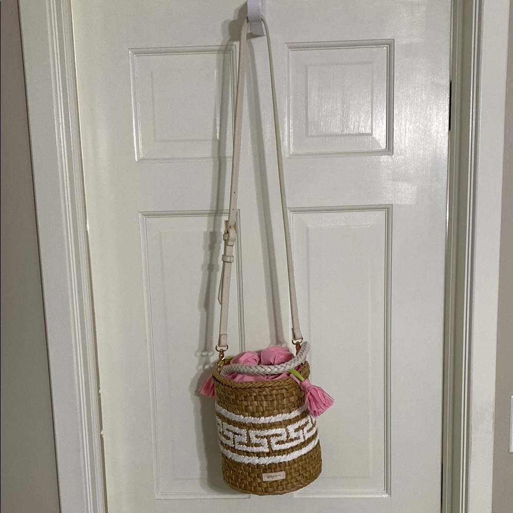 Spartina 449 Tan and White Crossbody Bag